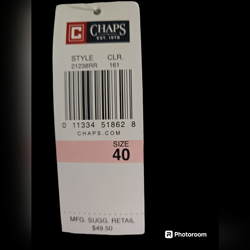 Chaps size 40 men's white cotton shorts. NWT - Picture 3 of 4